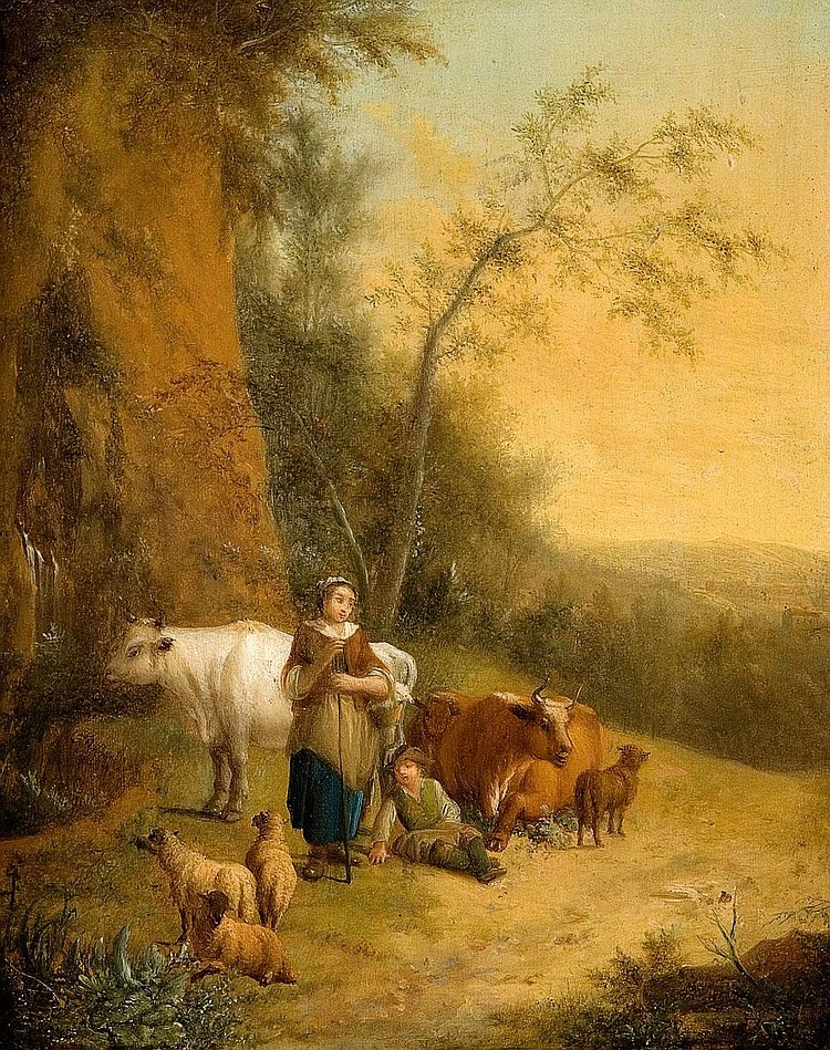 Johann Christian Vollerdt - 111, Pastorella con armenti